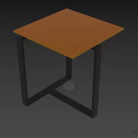 Square Glass Coffee Table With Inox Stand 3d model