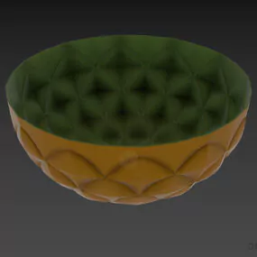 Golden Vase Carved Style 3d model