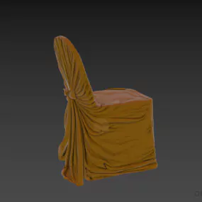 Restaurant Velvet Chair Wrinkled Textile 3d model
