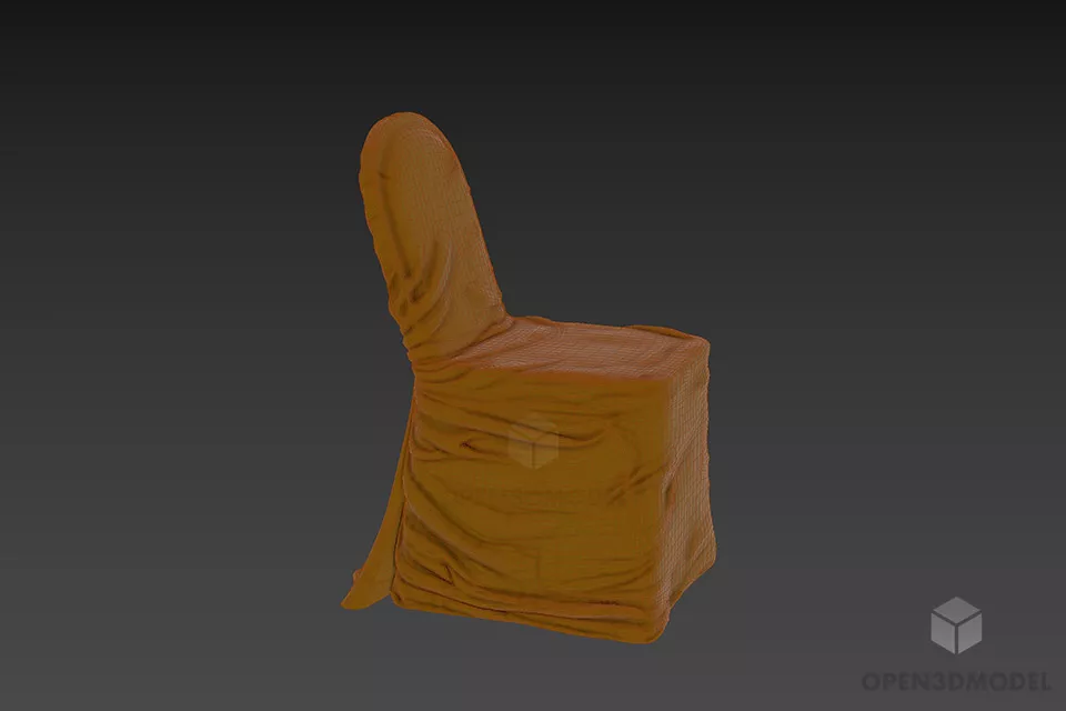 Restaurant Velvet Chair Wrinkled Textile 3d model 3