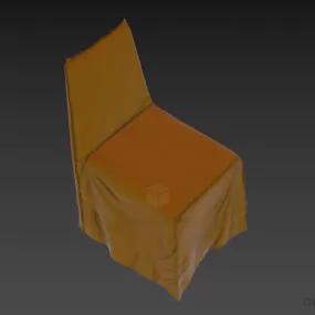 Simple Restaurant Chair With Cloth Covered 3d model