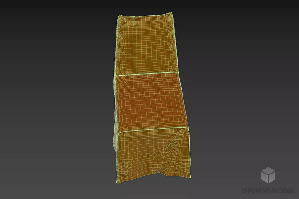 Simple Restaurant Chair With Cloth Covered 3d model 3