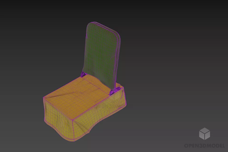 Restaurant Chair With Cloth Covered 3d model 2