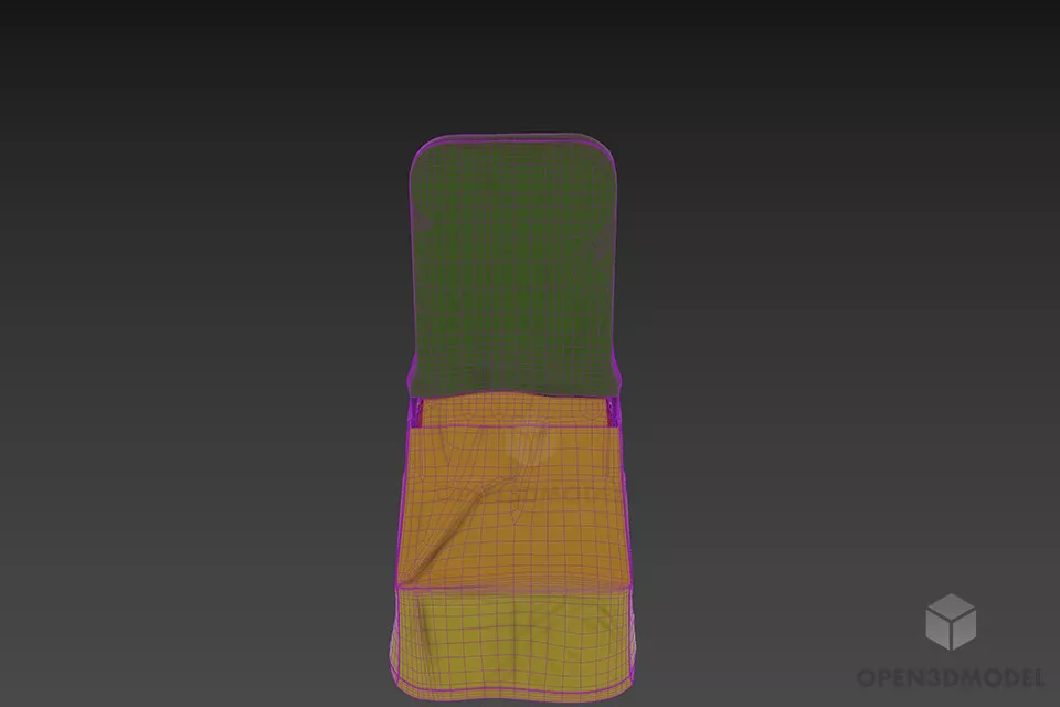 Restaurant Chair With Cloth Covered 3d model 3
