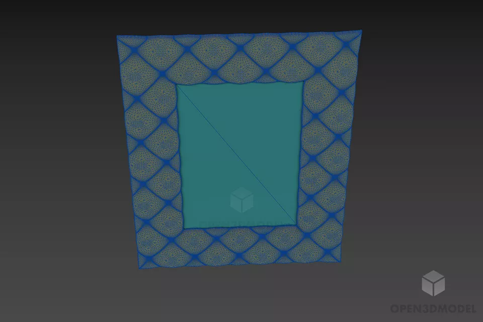 Thick Frame Square Mirror 3d model 3