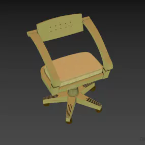 Wheel Armchair Without Back Panel 3d model