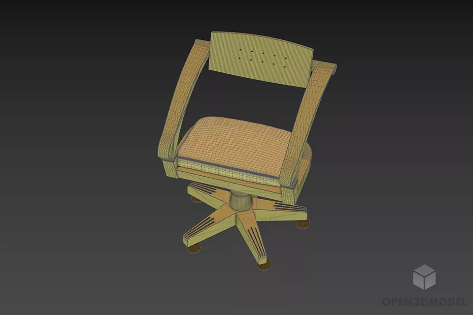 Wheel Armchair Without Back Panel 3d model 3