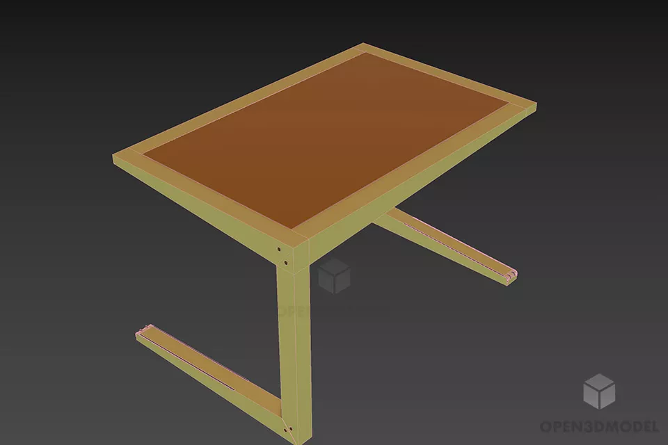 Table With Creative Leg 3d model 2