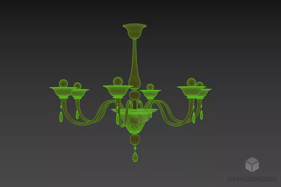 Simple Retro Pendant Lamp 3d model 3