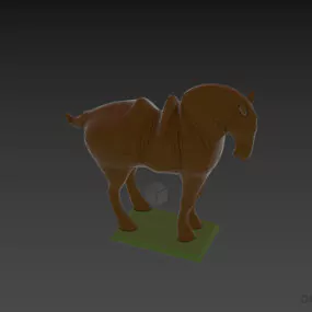 Art Figurine Horse Jade Material 3d model