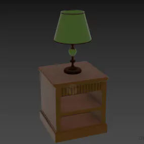 Bedside Table Boutique Carved Frontside 3d model