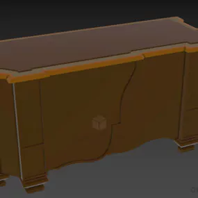 Boutique Locker With Carved Edges 3d model