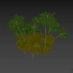 Tiny Flowers Garden Bushes 3d model