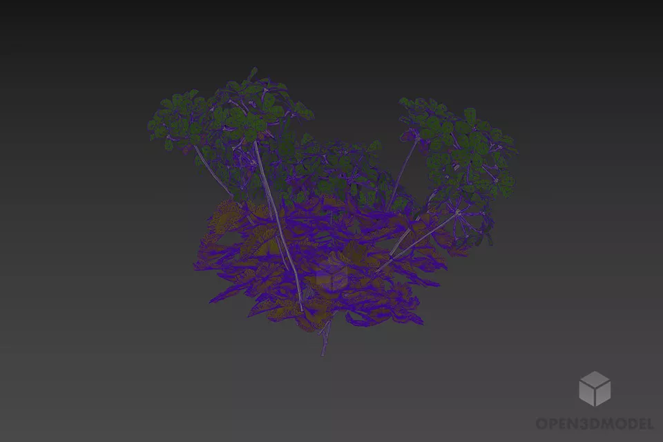 Tiny Flowers Garden Bushes 3d model 3