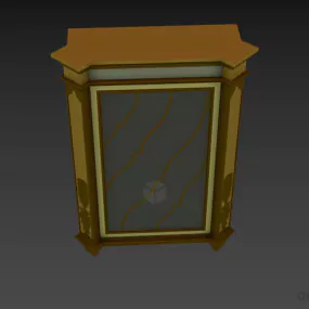 Glasscase Side Cabinet Marble Finished 3d model