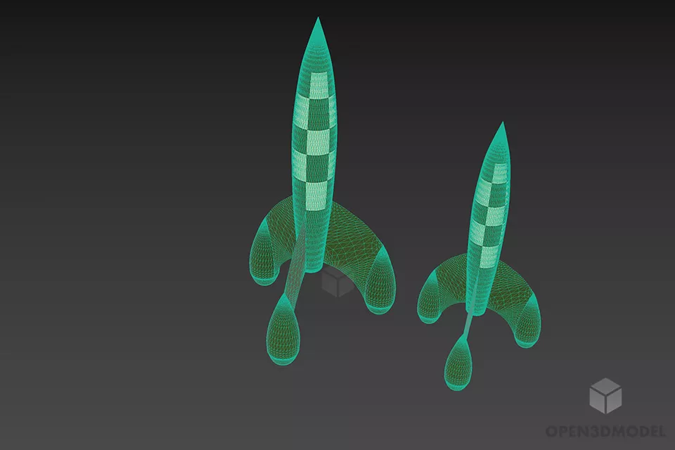 Cartoon Rocket Tintin 3d model 3