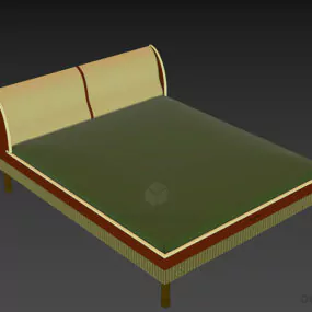 Boutique Hotel Bed Velvet Thin Mattress 3d model