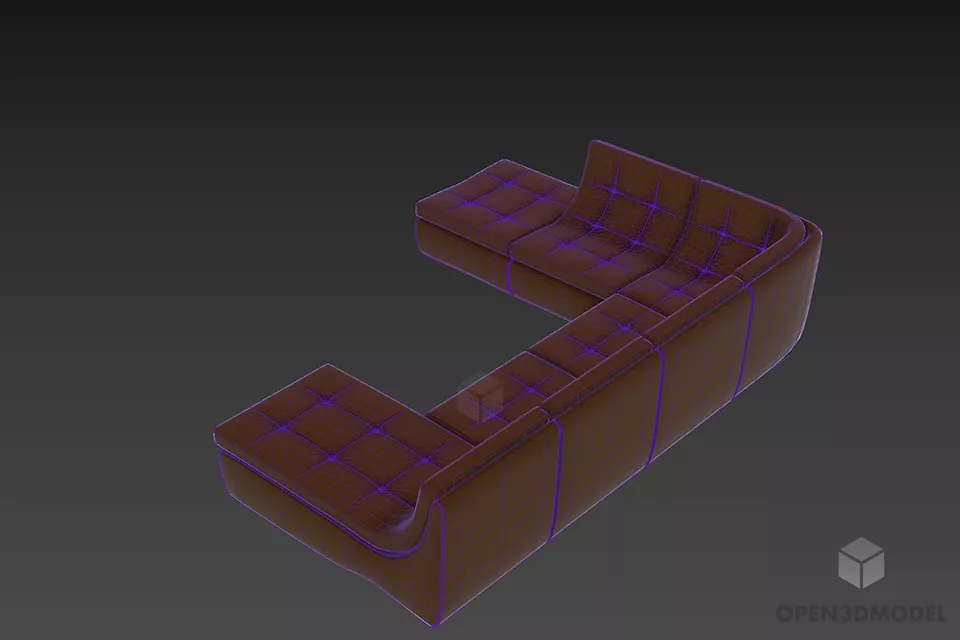 Sectional U Sofa Armanir 3d model 2