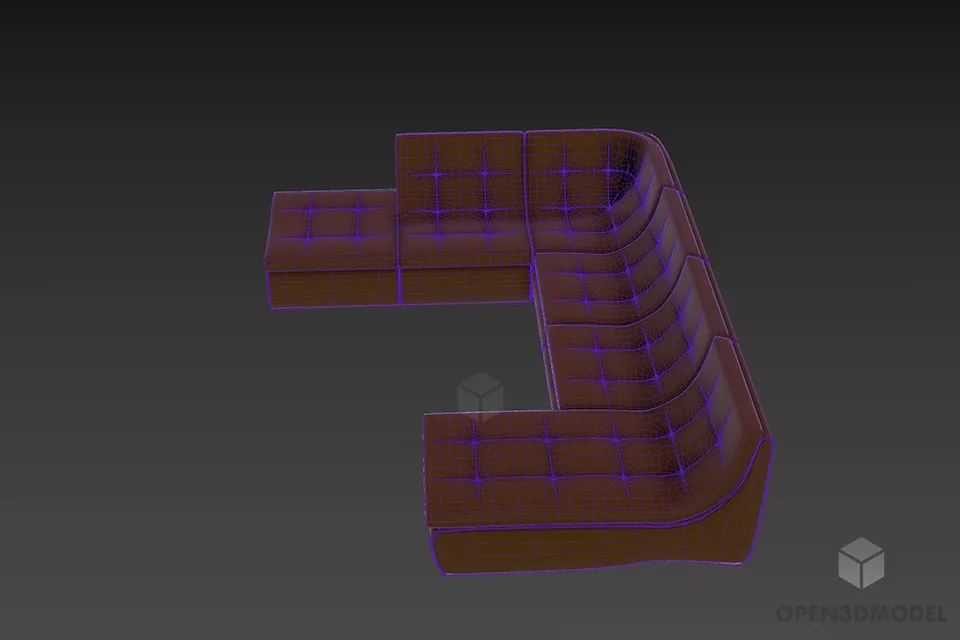 Sectional U Sofa Armanir 3d model 3