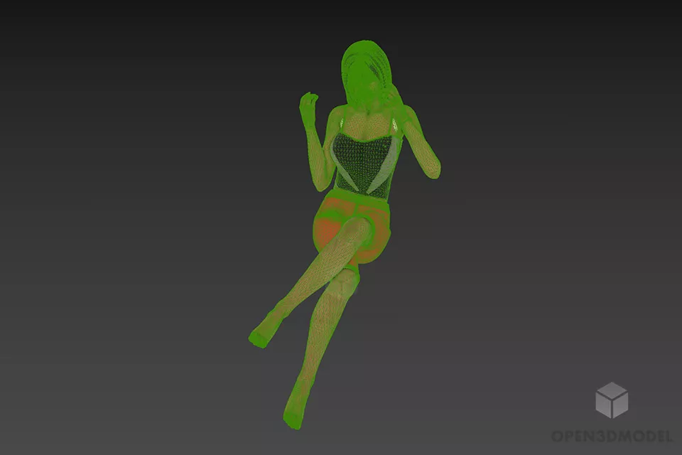 Young Girl Character Laydown On Floor 3d model 3