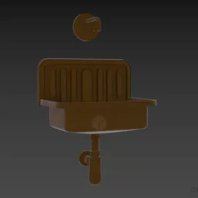 Bathroom Retro Sink Bracht 3d model