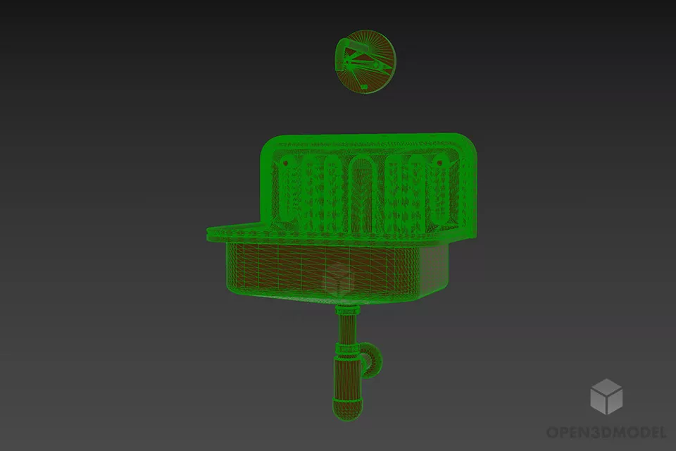 Bathroom Retro Sink Bracht 3d model 3