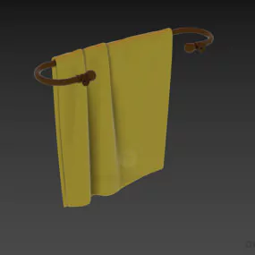Bathroom Accessories Inox Hanger With Towels 3d model