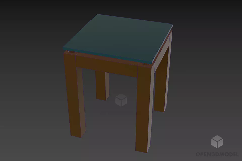 Chair With Glass Seat 3d model 2
