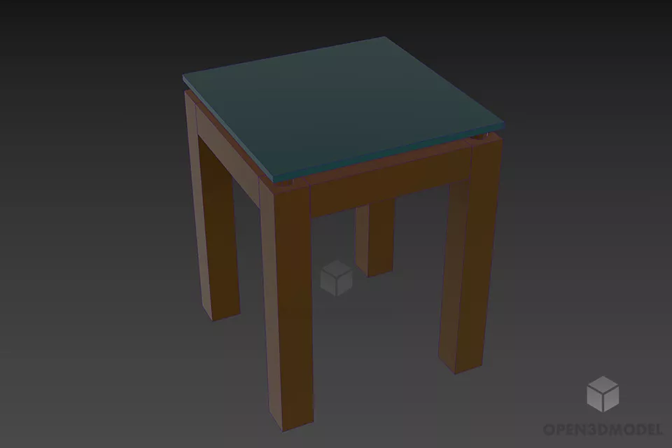 Chair With Glass Seat 3d model 3