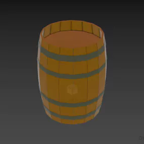 Black Wood Barrel With Rust Ring 3d model