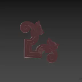 Hjørnegipsdekor blomsterform 3D-modell