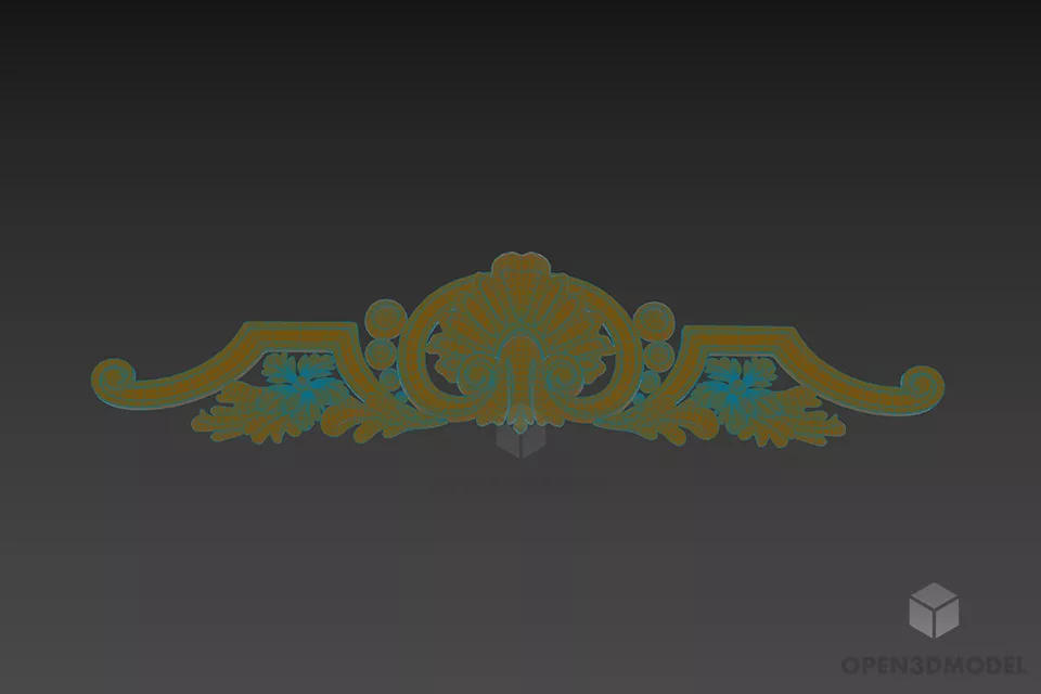 Floral Shape Carved Style 3d model 3