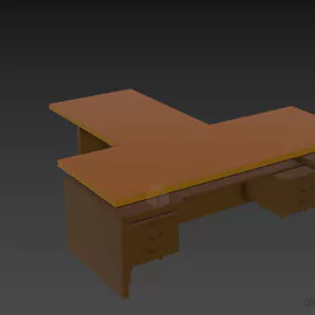 Work Table For Office T Shape 3d model