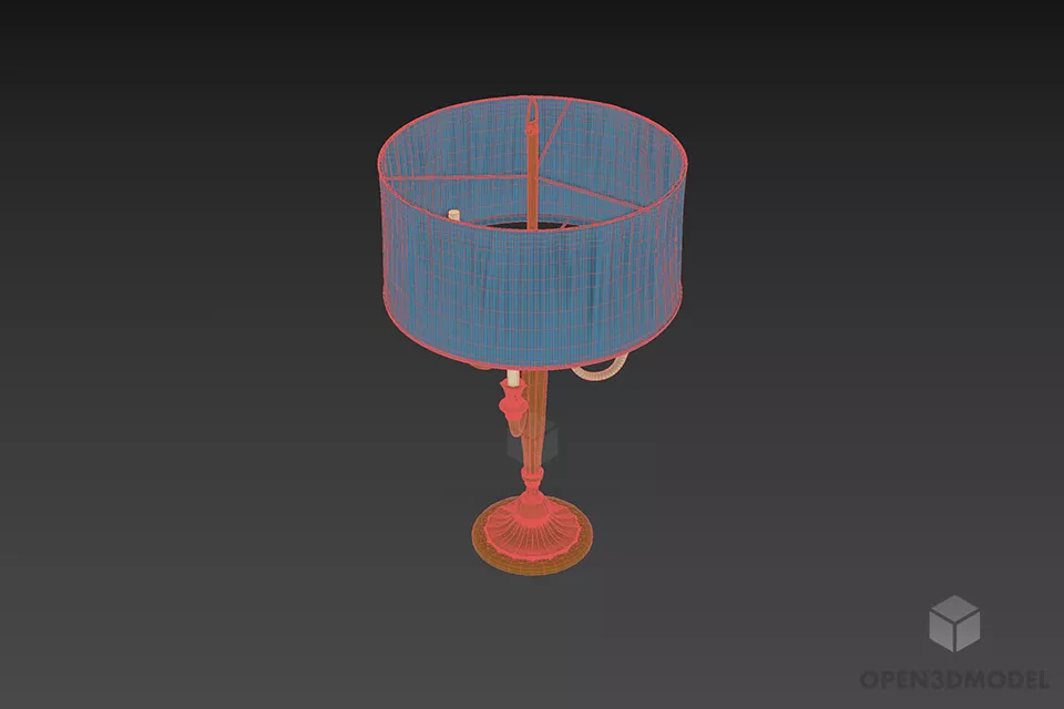 Hotel Table Lamp With Classic Stand 3d model 2