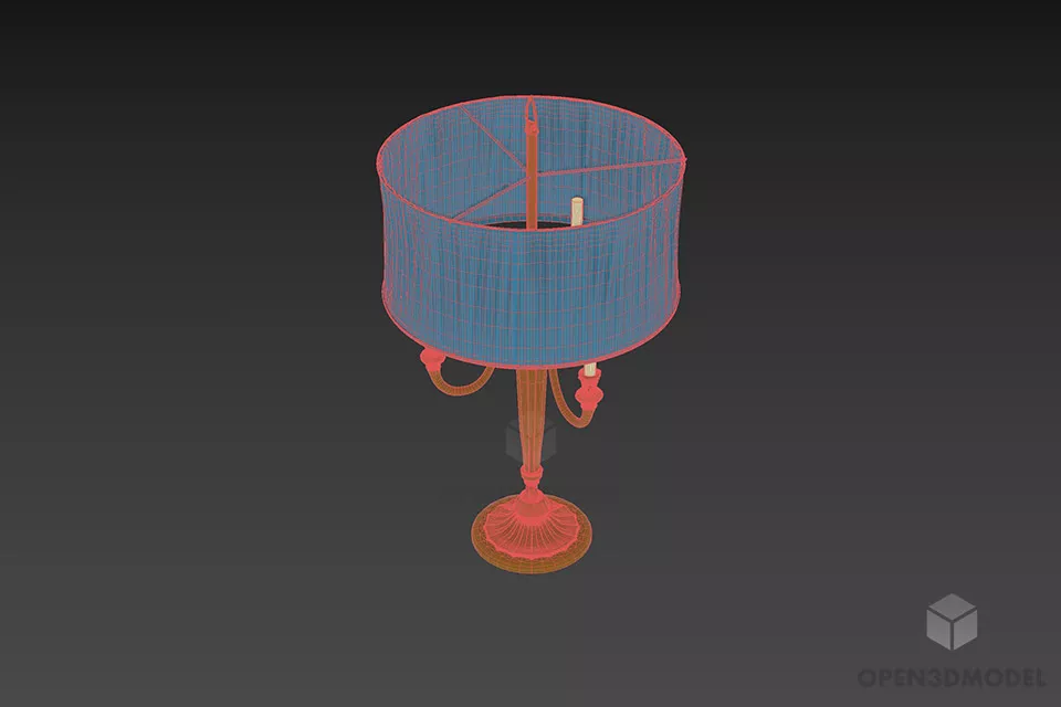 Hotel Table Lamp With Classic Stand 3d model 3