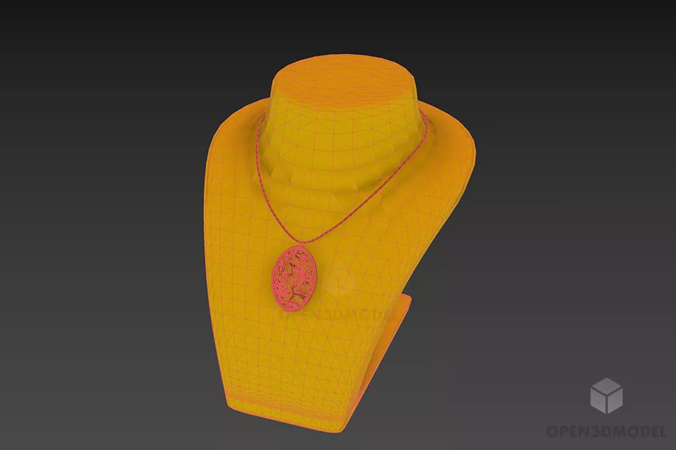 Jewelry Decoration Exhibition On Mannequin 3d model 3