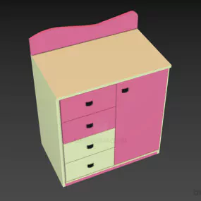 Child Room Locker Furniture 3d model