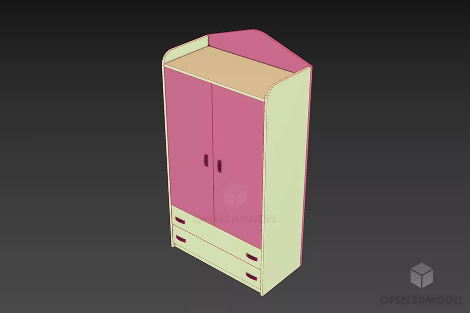 Child Room Wardrobe 3d model 3