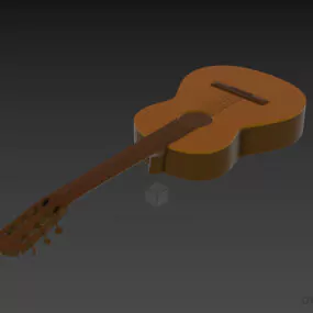 Guitar Classic Old Wood Surface 3d model