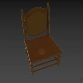 Simple Antique Chair With Carved Legs 3d model
