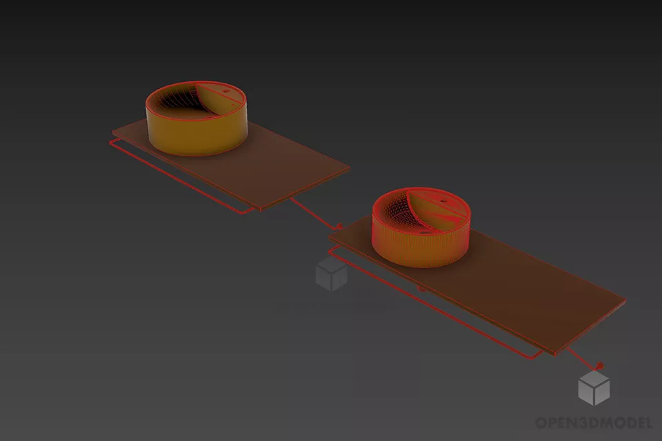 Round Sink Flamini On Glass Stand 3d model 2
