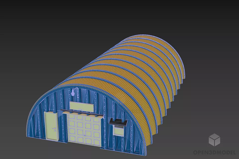 Steel Hangar Storage Building 3d model 3