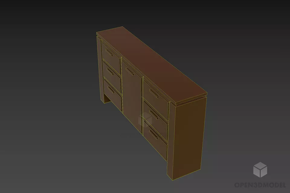 Office Locker With Drawers 3d model 2