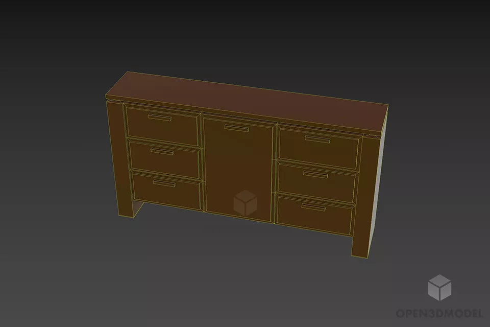 Office Locker With Drawers 3d model 3