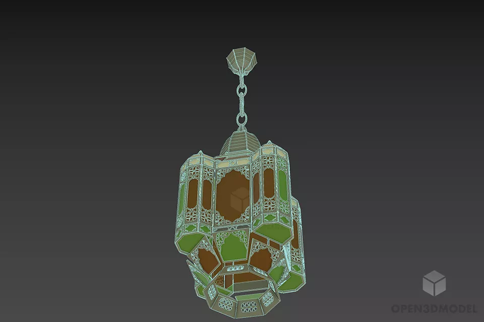 Steel Scone Lamp Hanging Style 3d model 2