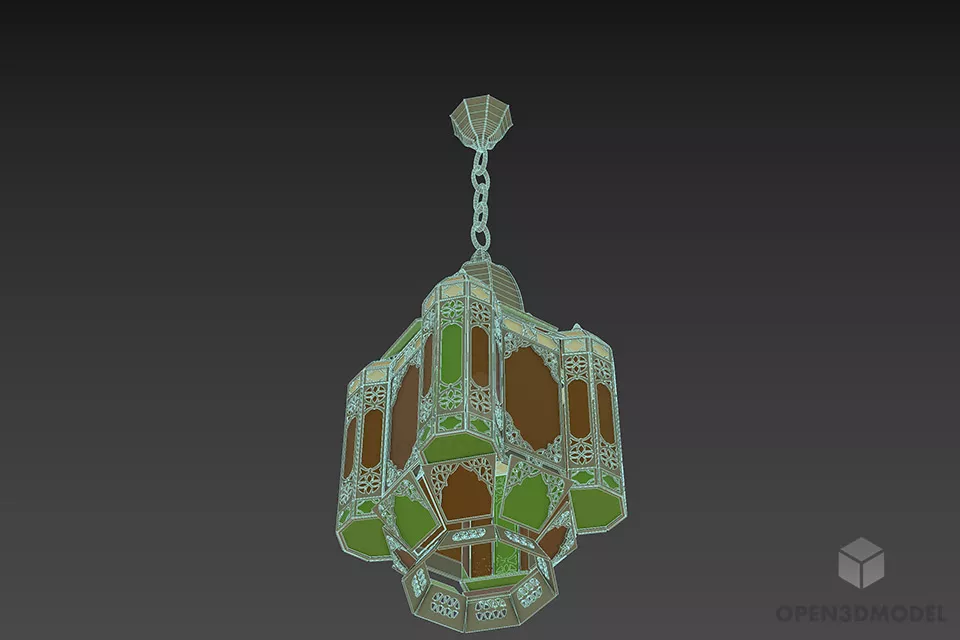 Steel Scone Lamp Hanging Style 3d model 3