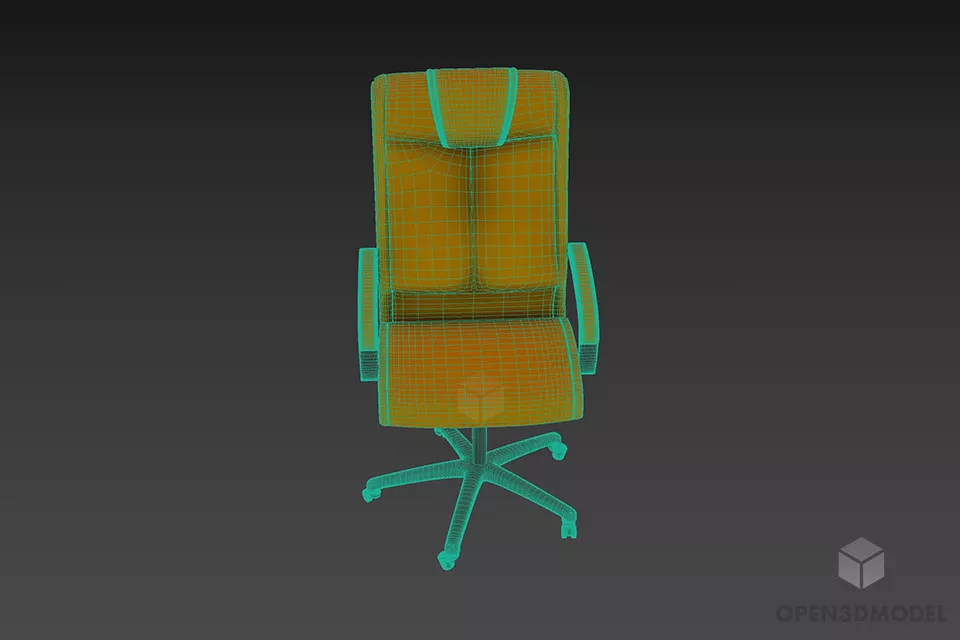 Manager Wheel Armchair Modern Style 3d model 3