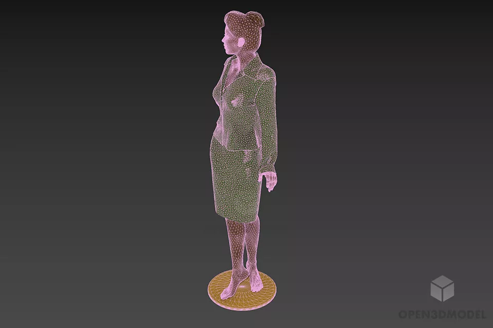 Mannequin Business Girl In Office Dress 3d model 2