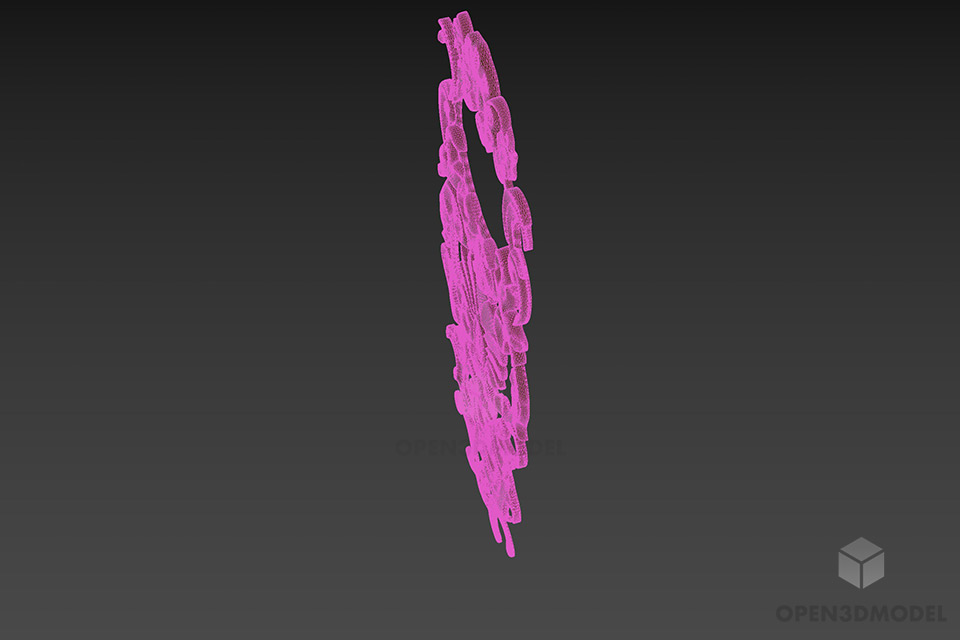 Front Door Carved Plaster Decorative 3d model 2