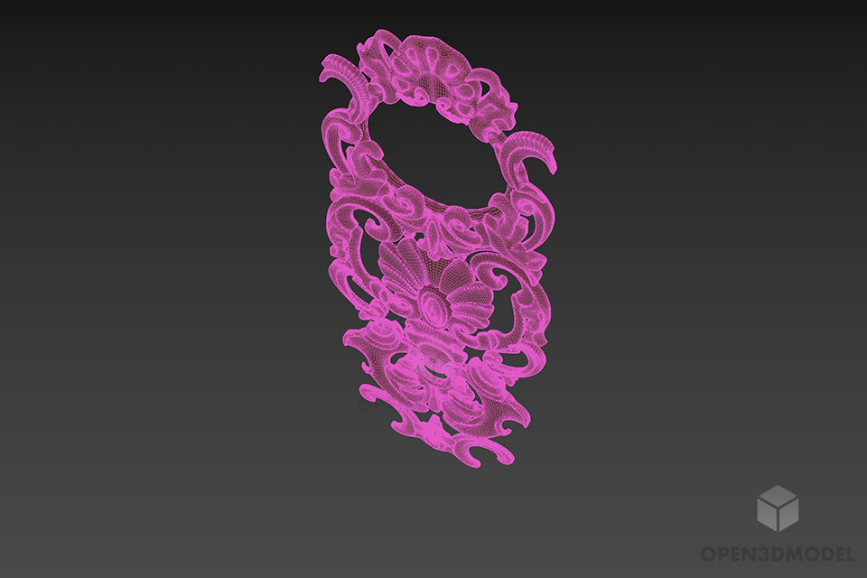 Front Door Carved Plaster Decorative 3d model 3